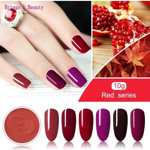 10g/box Very Fine 6 In 1 Hot Enthusiasm Red Series Nail Dipping Powder Easier Operate Natural Dry Dip Powder DO NOT Lamp Cure
