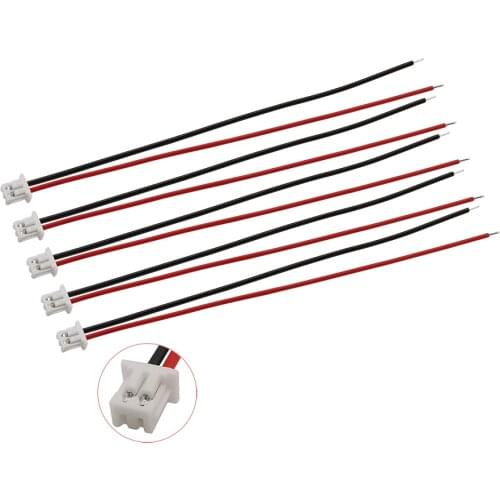 10Pcs JST 1.25mm 2 Pin Female Single Plug Wire Cable Connectors JST 1.25 2P Electronic Wire Connector