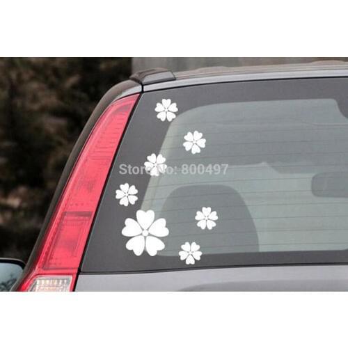 10 x Newest Design Cherry Flowers Car Stickers Decals Car-covers Car Styling for Tesla Toyota Chevrolet Ford Hyundai Volkswagen