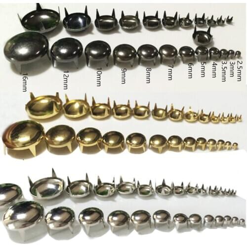 100pcs 2-16MM Round Dome Spike Studs Rivets Spots Nailhead Punk Pock For DIY Leathercraft Shoes Clothing Bag Parts Fashion Decor