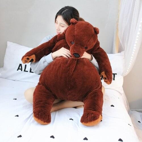 100cm Huge Brown Bear Plush Toys Lovely Teddy Bear Plush Stuffed Animal Soft Doll Pillow Cushion Toys For Girls Kids Birthday