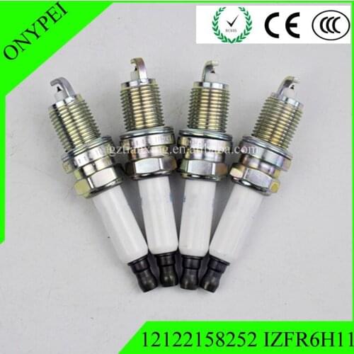 4PCS 12122158252 FR7KPP332 Iridium Spark Plug For BMW E46 E53 E60 E63 E65 E66 E67 E81 E87 E90 750Li X5 12 12 2 158 252 IZFR6H11