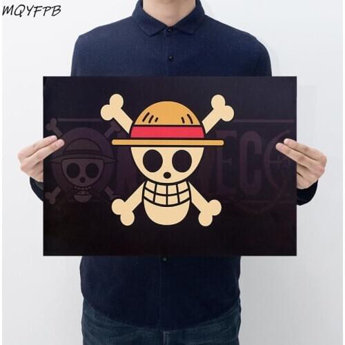 Anime One Piece Flag Paper Posters Wall Stickers Decorative Paintings Household Goods