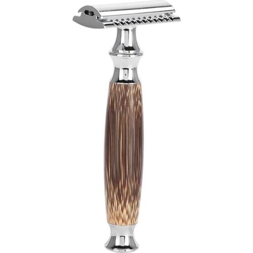 Natural Bamboo Handle Rust-Proof Metal Old-Fashioned Safety Razor Double-Edged Razor Natural Color Bamboo Razor