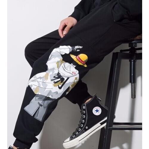 Japanese Streetwear Pants Joggers Men Black Sweatpants Track Pants Summer Thin Ankle length Trousers Elastic waist Loose Casual