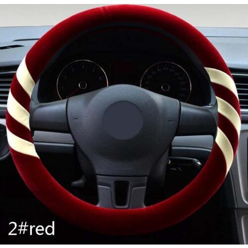 Rete 36/38/40cm Universal Car Steering Wheel Cover decoration antislip breathable fashion short fur strip design Wh