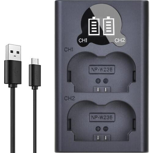 NP-W235 NP W235 Battery Charger LED USB Dual Charger with Type C Port for Fujifilm Fuji X-T4 Camera