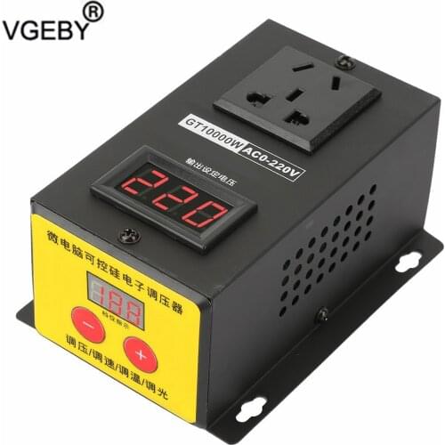 AC 220V 10000W SCR Electronic Voltage Regulator Temperature Speed Adjust Controller Dimming Dimmer Thermostat