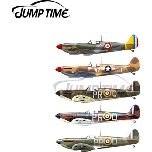 JumpTime 13x2.2cm Supermarine Spitfire is a British Fighter Aircraft Vinyl Car Sticker Car Styling Waterproof Window Accessories