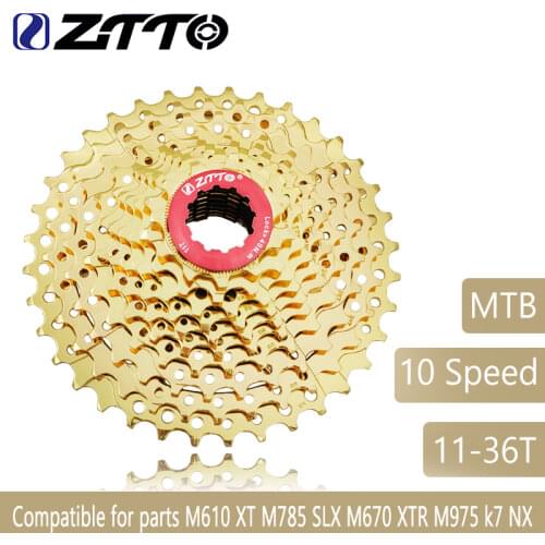 ZTTO Mountain Bike MTB 10 Speed Cassette 36T Bicycle Parts Gold Golden Freewheel For M610 XT M785 SLX M670 M975 k7 NX GX 439g