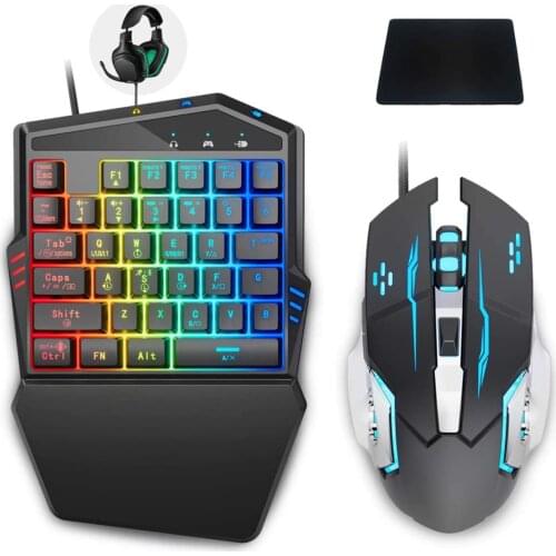 DarkWalker Gaming Keyboard and Mouse Combo (Converter Build in) for Nintendo Switch ,PS4, Xbox One Consoles, Call of Duty