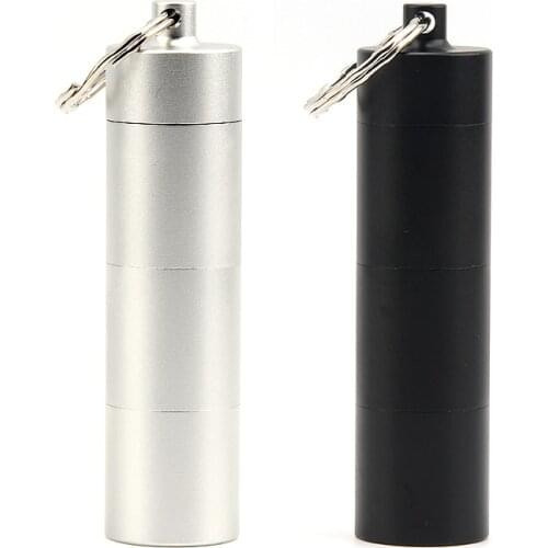 Outdoor Camping Small Tool Alumium Alloy Waterproof Canister Medicine Seal Capsule Bottle Box Keychain