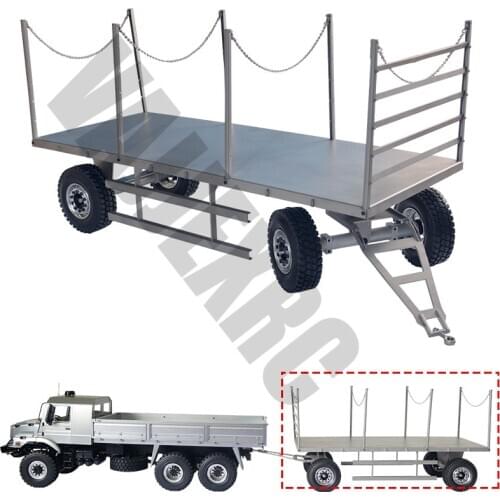 1/14 Scale Metal Trailer Wood Transport Trailer for 1/14 Scale Tamiya Remote Control Tractor Truck