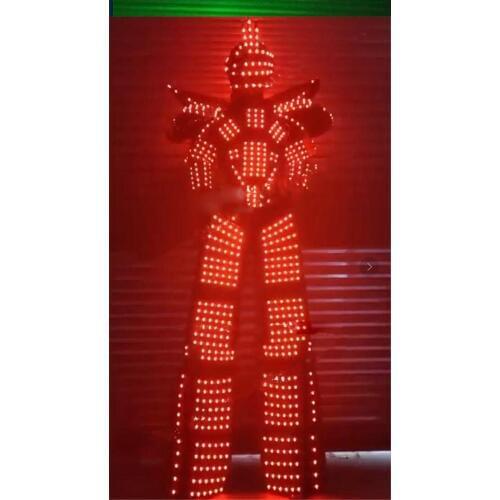 Led robot suit Party event stage show men light up costume ballroom dance stilts clothing dj RGB full color light men dress