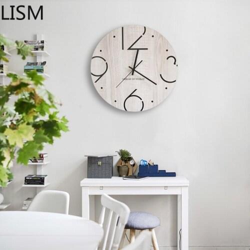 Wall Clock Decor White Vintage Wood Farmhouse Round Wall Clock Quartz Silent Modern Design Art Nordic Reloj De Pared Digital
