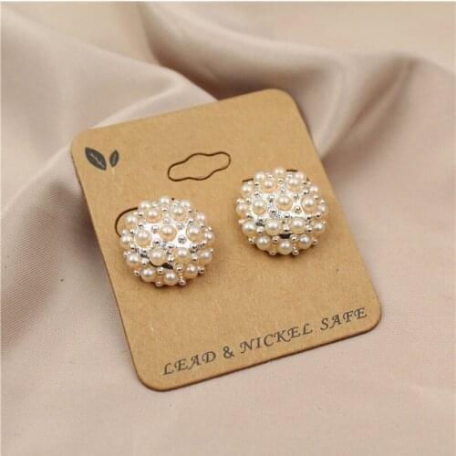 New Fashion Sweet Artificial Pearl Round Stud Earrings For Women Elegant Geometric Earrings Jewelry Accessory Party Lady Gifts