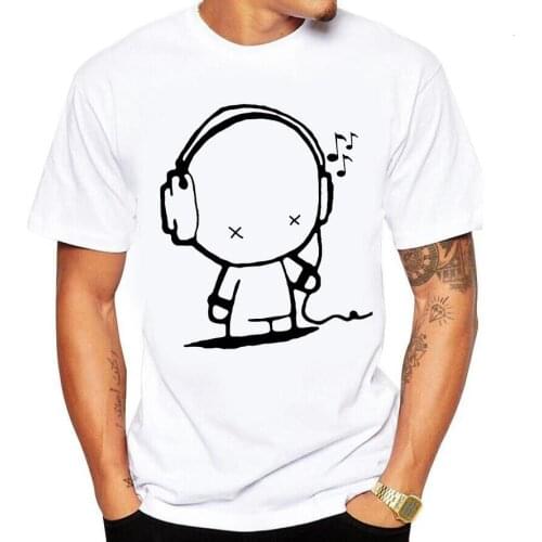 New Summer Tops Tee Shirt Men Large Size Clothes Men T-Shirt Fashion Printed Cartoon Short Sleeve Music Casual Cotton T-Shirt