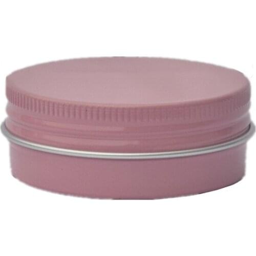 Wholesale 30g Aluminum Tins Cream Boxs Cosmetic Containers Lipblam/Handmade Soap Pots 52*21mm Pink Threaded Aluminum Box