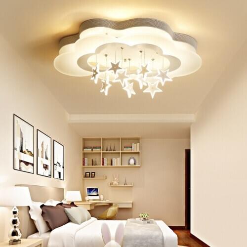 Originality Main Bedroom Lamp Concise Modern Room Attract Top Light Household Cozy Romantic Stars Flaky Clouds Lamp Children