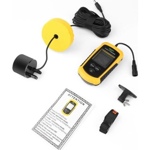 2019 Lucky Portable Fish Finder Sonar Sounder Alarm Transducer Fishfinder 0.7-100m Fishing Echo Sounder with English Display