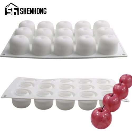 SHENHONG 15 Cavity Apple Design Mousse Pastry Bakeware Silicone Cake Molds Chocolate Moulds Kitchen Dessert Baking Tools