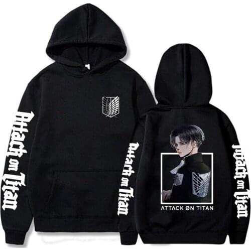 Hot Anime Attack on Titan Hoodie Men Women Sweatshirts Fashion Hip Hop Pullovers Unisex Autumn Boys Girls Black Tops