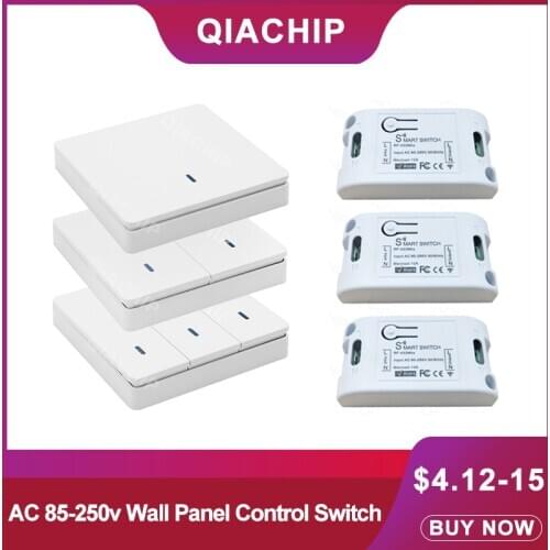 QIACHIP 433Mhz Universal Wireless Remote Control AC 110V 220V 1CH RF Relay Receiver Module & 433 Mhz Relay Receiver Switch Light