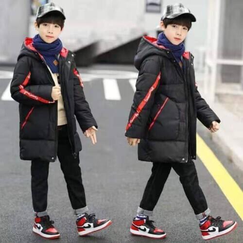 Thicken Casual Mid Big Children Down Jackets 2019 New Hooded Kids Winter Jackets Outwear For Boys 3 Colors Portable Warm Coat