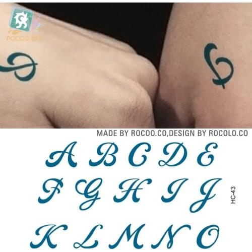 Waterproof Temporary Tattoo Sticker Capital English letters alphabet tattoo word A-O tatto stickers flash tatoo fake tattoos