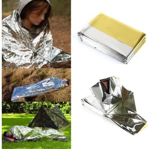 210*130CM Water Proof Emergency Survival Rescue Blanket Foil Thermal Space First Aid Sliver Rescue Curtain Outdoor