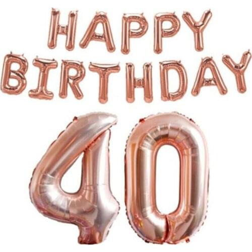 16inch Happy Birthday balloon air Letters Alphabe 30inch number Rose Gold foil balloons wedding party birthday helium globos