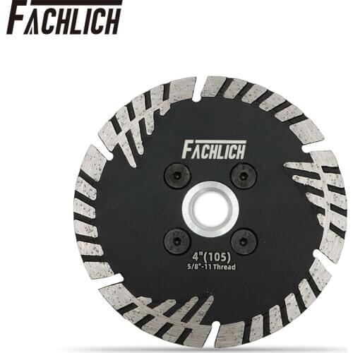 FACHLICH 1pc Diamond Saw Blades for Granite Marble Diameter 4"/ 105mm Cutting Discs 5/8-11 Connection Turbo Cutting Wheel