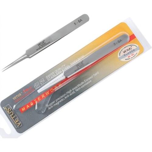 10pcs/Lot Vetus SA Series Eyelash Tweezers Profissional For 3D 6D Eyelash Extension