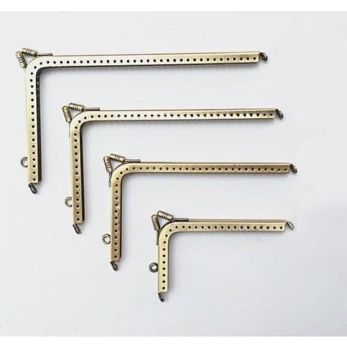 10pcs Handmade 10.5cm 15cm 16cm 18cm Rectangle Right Angle Metal Purse Frame Handle for Bag Sewing Craft Tailor Sewer