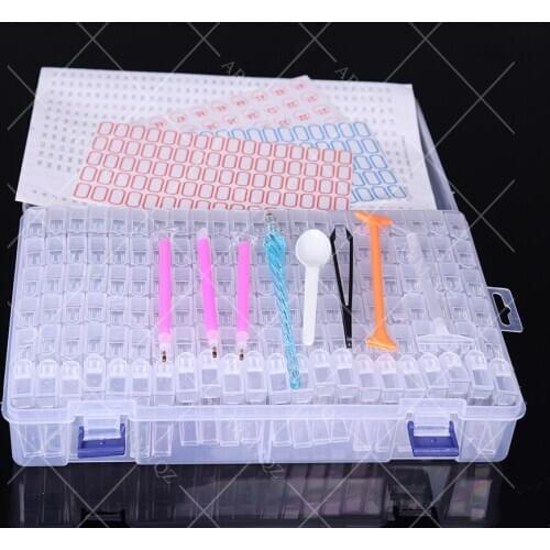 132 Bottles Diamond Painting Tools Accessories Storage Box Beads Container Diamond Embroidery Stone Mosaic Convenience Box
