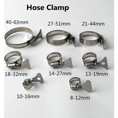 2~10 Pcs Stainless Steel Hose Clamp Adjustable High Qulity Fuel Line Pipe High Pressure Pipe Clamp Tube Fasterner Spring Clip