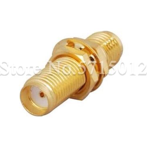 2pcs SMA-KKY Straight Through Adaptor SMA Famale to Famale Plug RF Connector Lengthen Adaptor With Nut Gasket