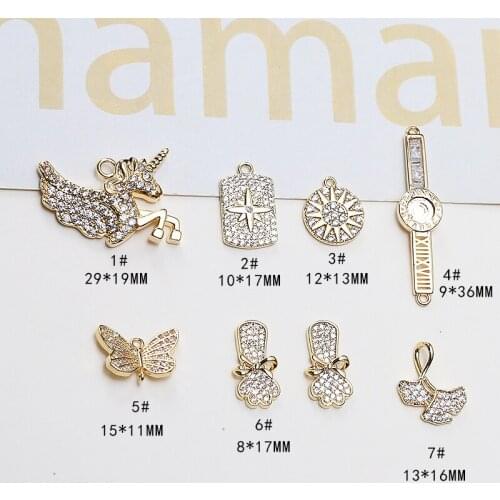 2pcs Copper plating Ginkgo Leaf Pegasus Watch Butterfly Earring For Women Micro-inlaid Zircon Pendant Jewelry Necklace Bracelet