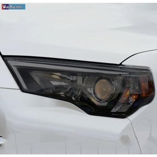 2 Pcs Car Headlight Protective Film Headlamp Restoration Transparent Black TPU Sticker For Toyota 4Runner 2014-2020 Accessories