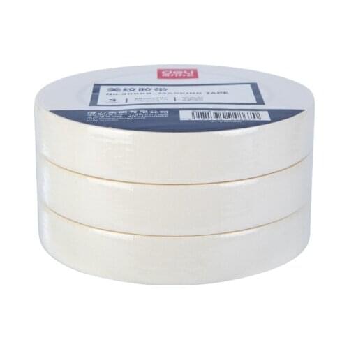 3Pcs Deli 30668 45M 20mm Long Masking Tape Beige Color Car Spraying Single Side Adhesive Tape Oil Painting Sketch Wholesale