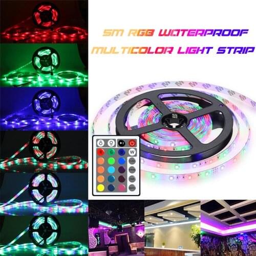 5M/10M RGB Multicolor LED Strip Light String Tape 24 Key IR Remote Control 3528 SMD For Home Party Decoration