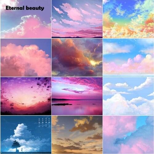 5D Diy Diamond Painting Sky Landscape Colorful Cloud Fantasy Scenery Mosaic Painting Full Square Diamond Embroidery Home Decor