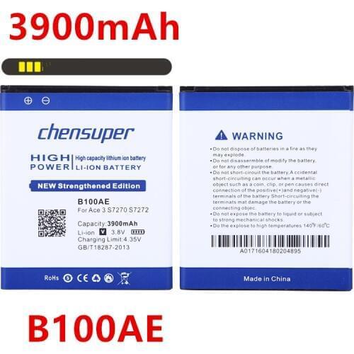 Chensuper 3900mAh B100AE Battery for Samsung Galaxy Ace 3 S7270 S7272 S7898 S7562C S7568i i699i s7262