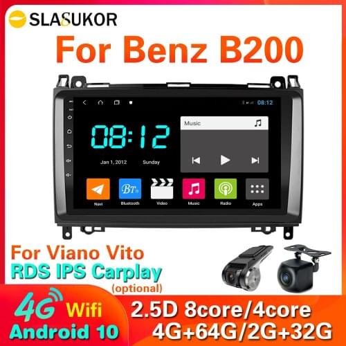 4GB LTE 64G 2 Din Android 10 Car Radio for Mercedes Benz B200 Sprinter W906 W639 AB Class W169 W245 Viano Vito Radio GPS Navi