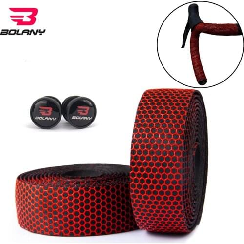 BOLANY Bicycle Parts 1 pair Road Bicycle Silicone Handlebar Tape Honeycomb Design Anti-Slip EVA Material Bike Handlebar
