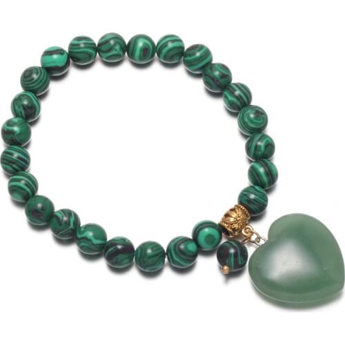 Natural Blue Turquoises Stone Bracelet With Crystal Quartz Pendant Jewelry Couple Bracelets Exquisite Jewelry Gift for Women Men