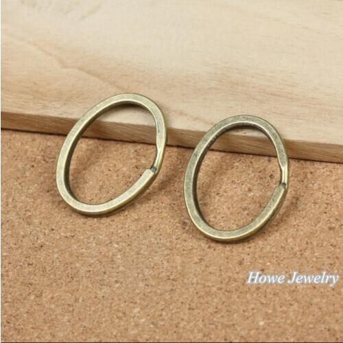 15 PCS New fashion antique bronze 37*28*3 mm round Key Holder Split Rings Keyring Keychain Keyfob Accessories