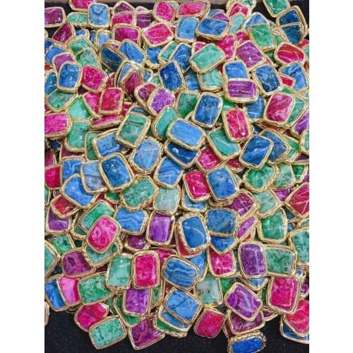 Jewelry Accessories Space Beads , Square Natural Agate Beads Space finding For the Bracelet Necklace DIY Making ,24k 10pcs