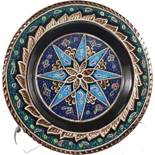 Handmade Decorative Plates for Display Wall and Room Decor Home Decorations - Copper (Art Design3)