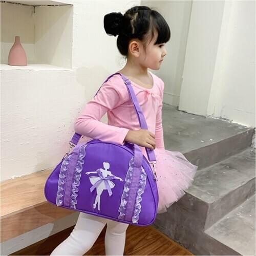 Kids High Quality Waterproof Bags For Ballerina Lace Fringer Printing Tutu Handbags Ballet Sport Yoga Princess Bag